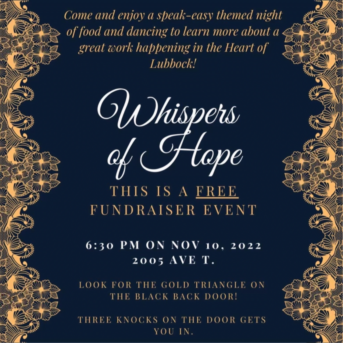 Whispers of Hope Lubbock Speakeasy